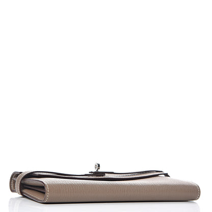 Hermes Chevre Mysore Kelly Longue Wallet Etoupe 4 of 10