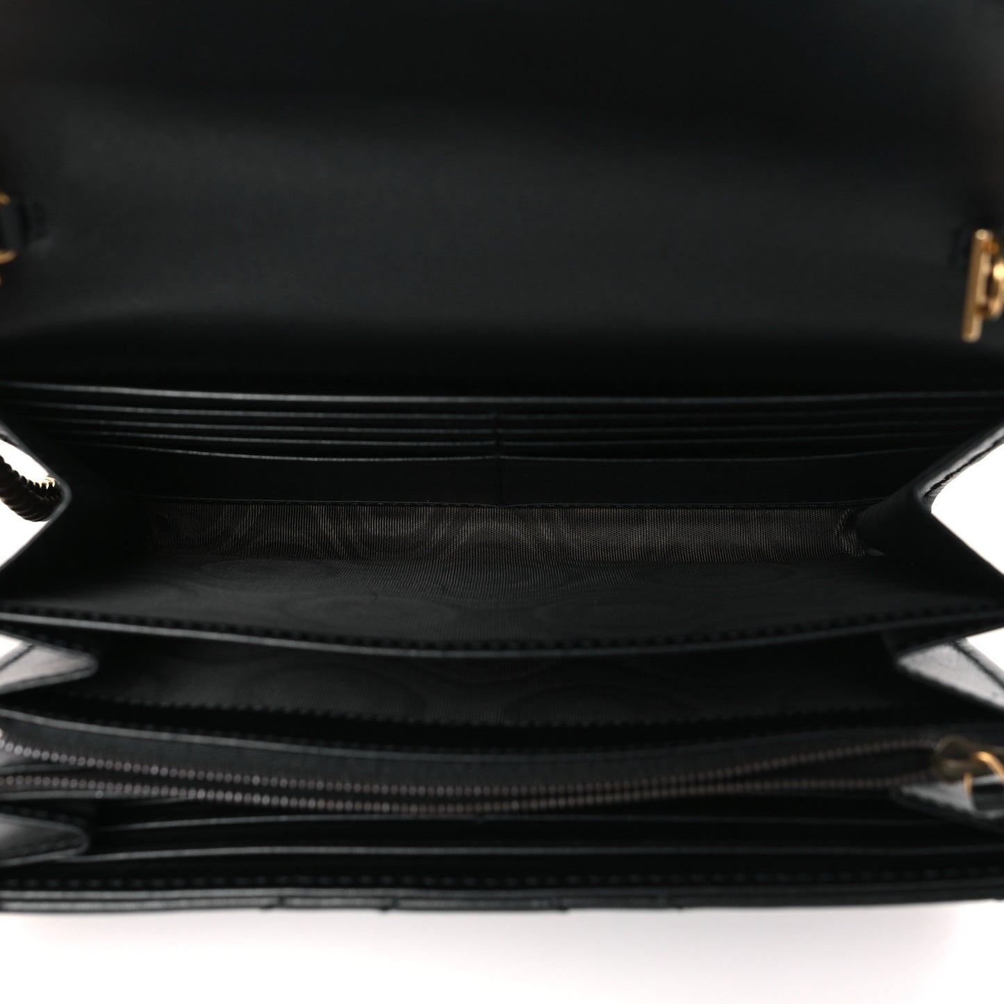Calfskin Matelasse GG Marmont Chain Wallet Black