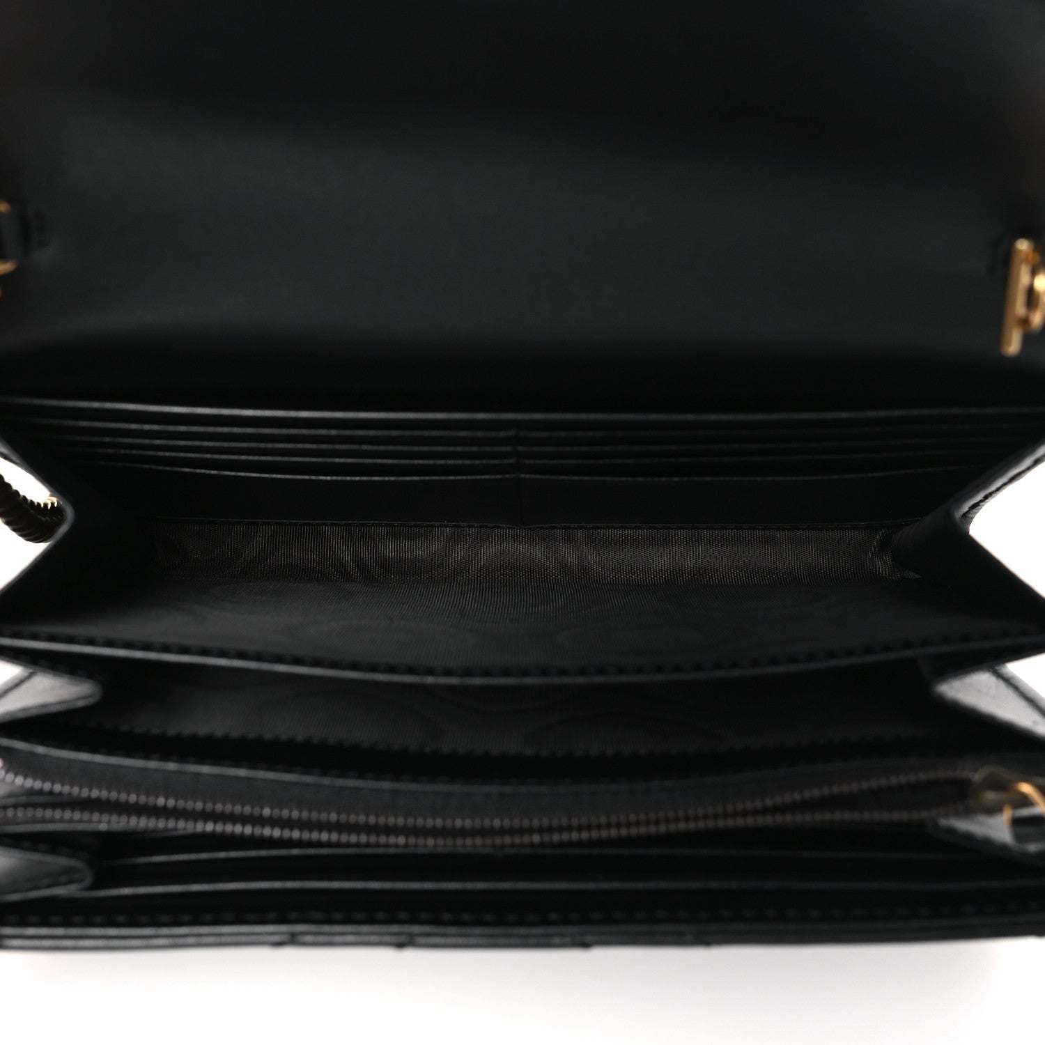 Gucci Calfskin Matelasse GG Marmont Chain Wallet Black 6 of 11