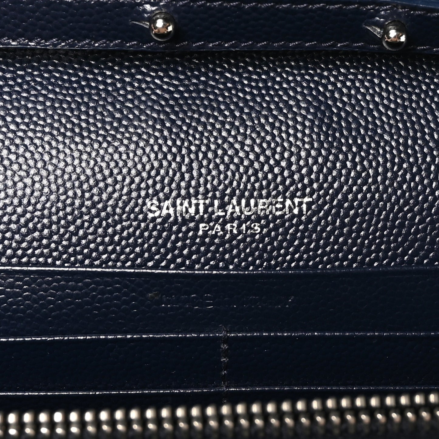 Grain De Poudre Matelasse Chevron Monogram Chain Wallet Deep Marine