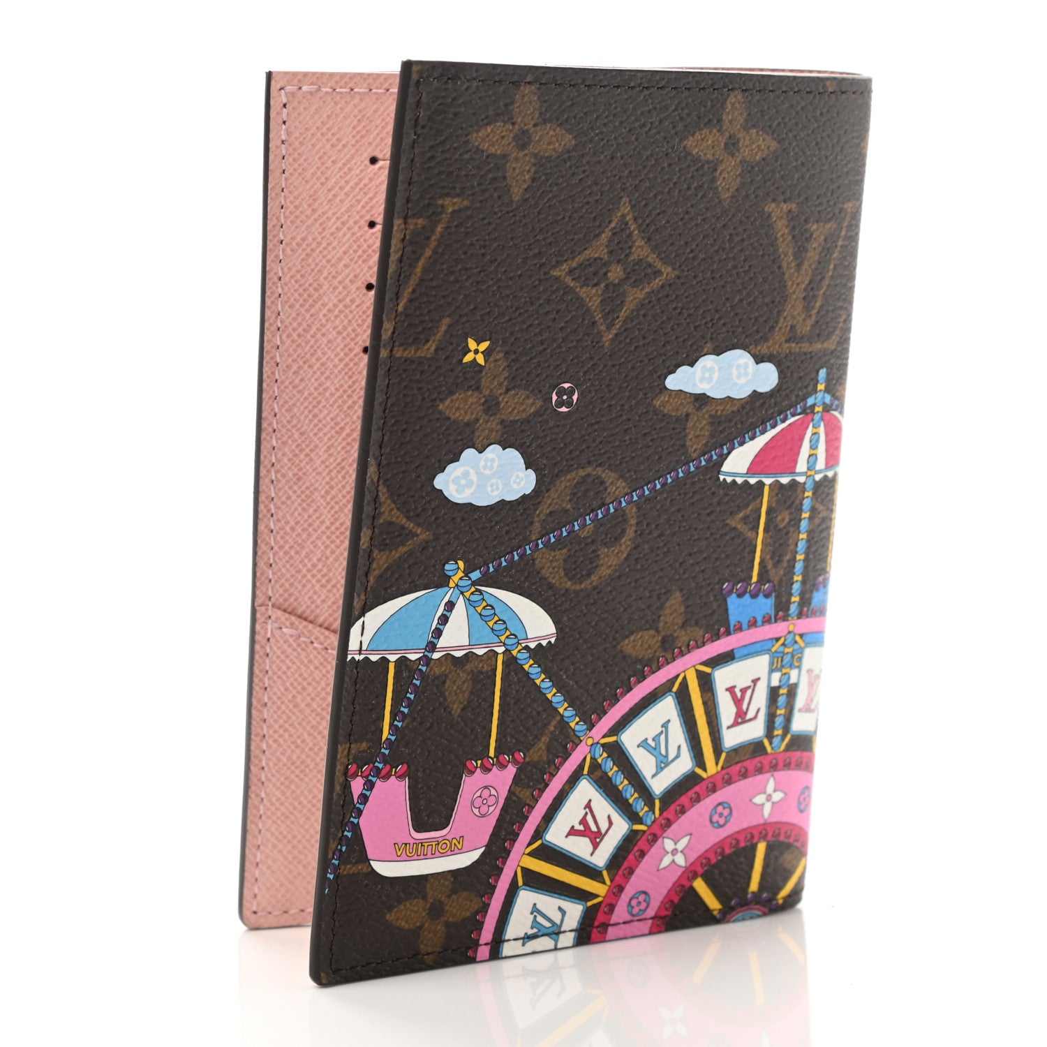 Louis Vuitton Monogram 2020 Christmas Animation Big Wheel Passport Cover Rose Ballerine 3 of 6