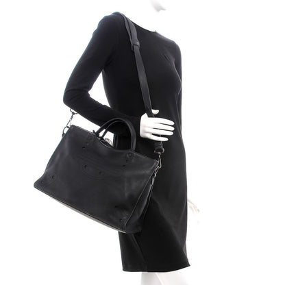 Balenciaga Veau Soyeux Perforated Blackout Hardware City Black 2 of 7