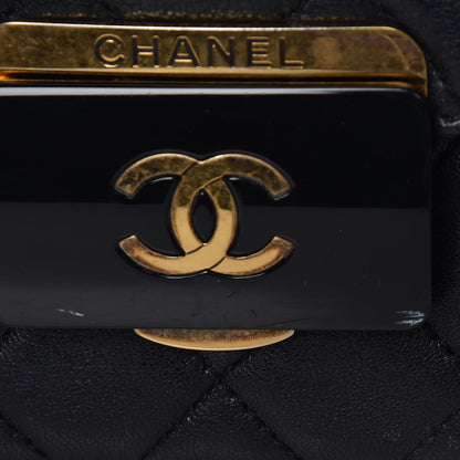 Chanel Sheepskin Quilted Large Beauty Lock Flap Black 13 of 17