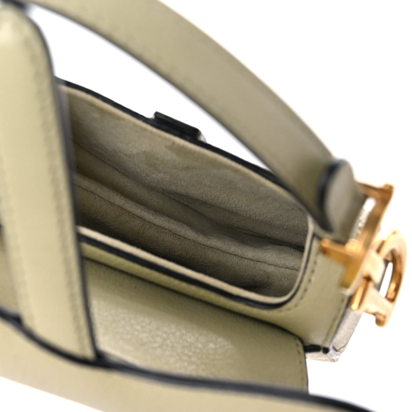 Goatskin Micro Saddle Bag With Strap Sage Green