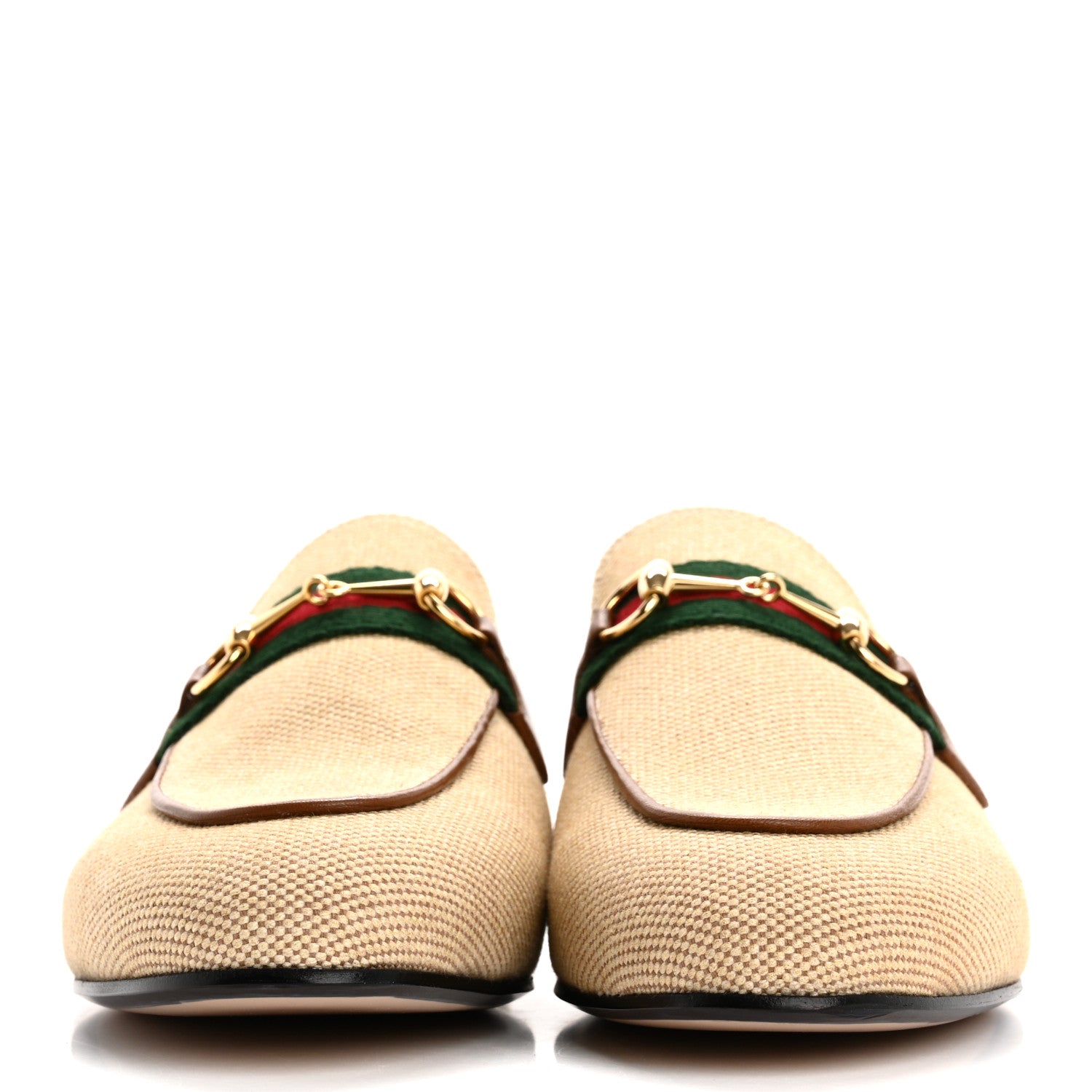Gucci Canvas Vintage Charlotte Web Princetown Slippers 38 Sand Cuir 3 of 10