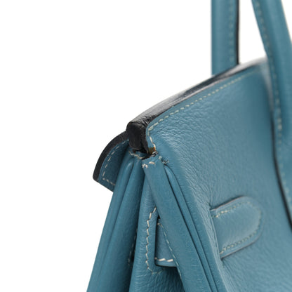 Hermes Taurillon Clemence Birkin 30 Blue Jean 14 of 15