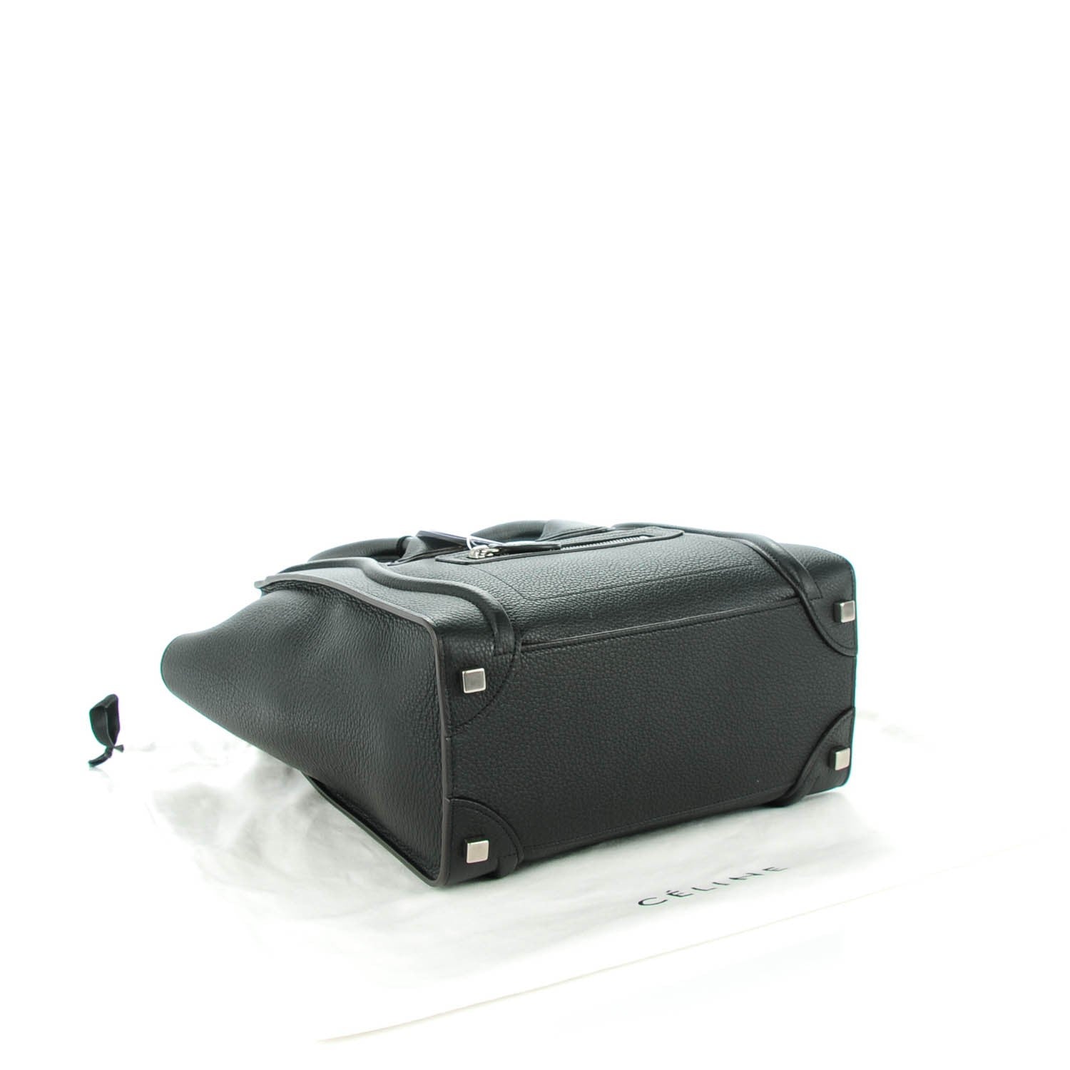 Celine Drummed Calfskin Micro Luggage Black 4 of 7