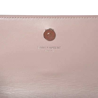 Saint Laurent Calfskin Crocodile Embossed Monogram Sunset Chain Wallet Rose Antic 6 of 9