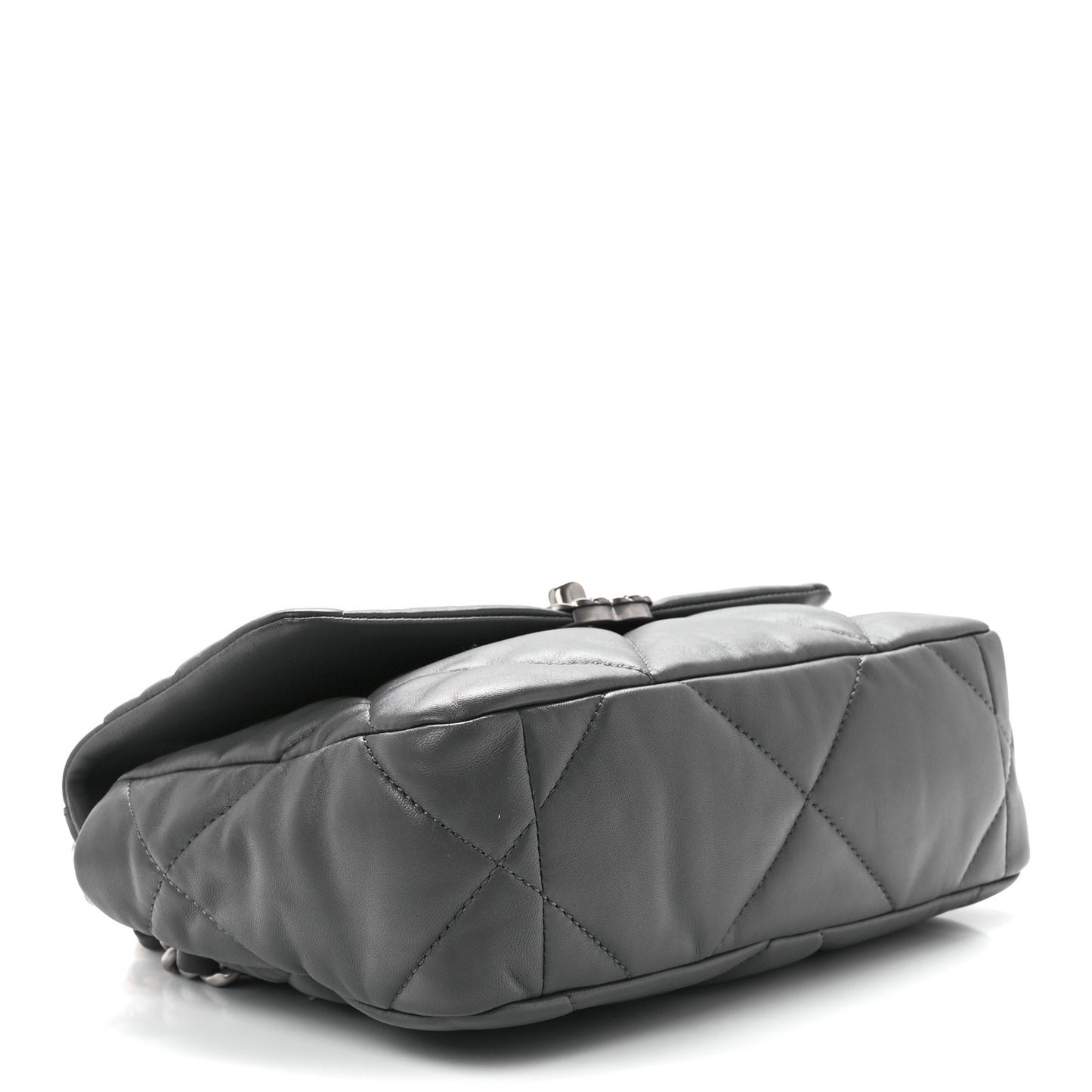 Lambskin Quilted Medium Chanel 19 Flap Dark Grey