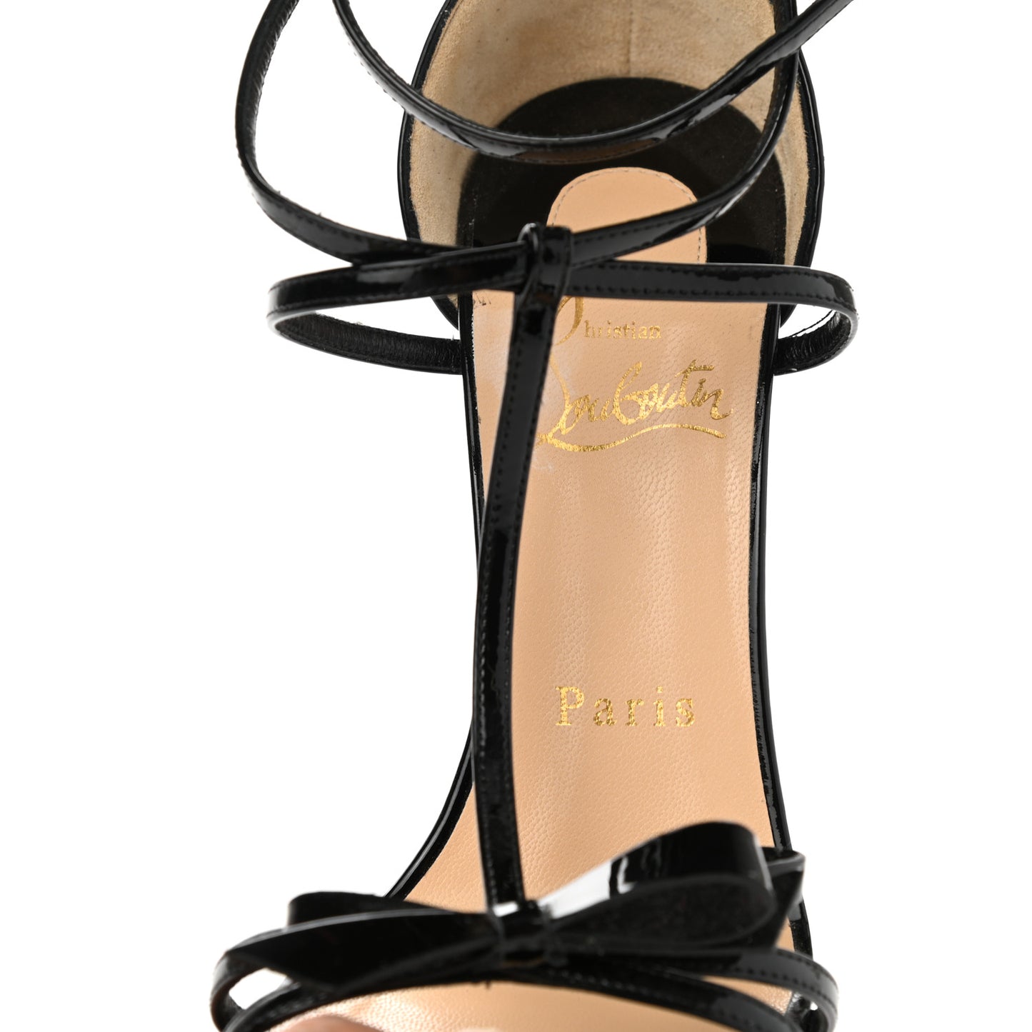 Patent Blakissima 100 T-Strap Sandals 36 Black