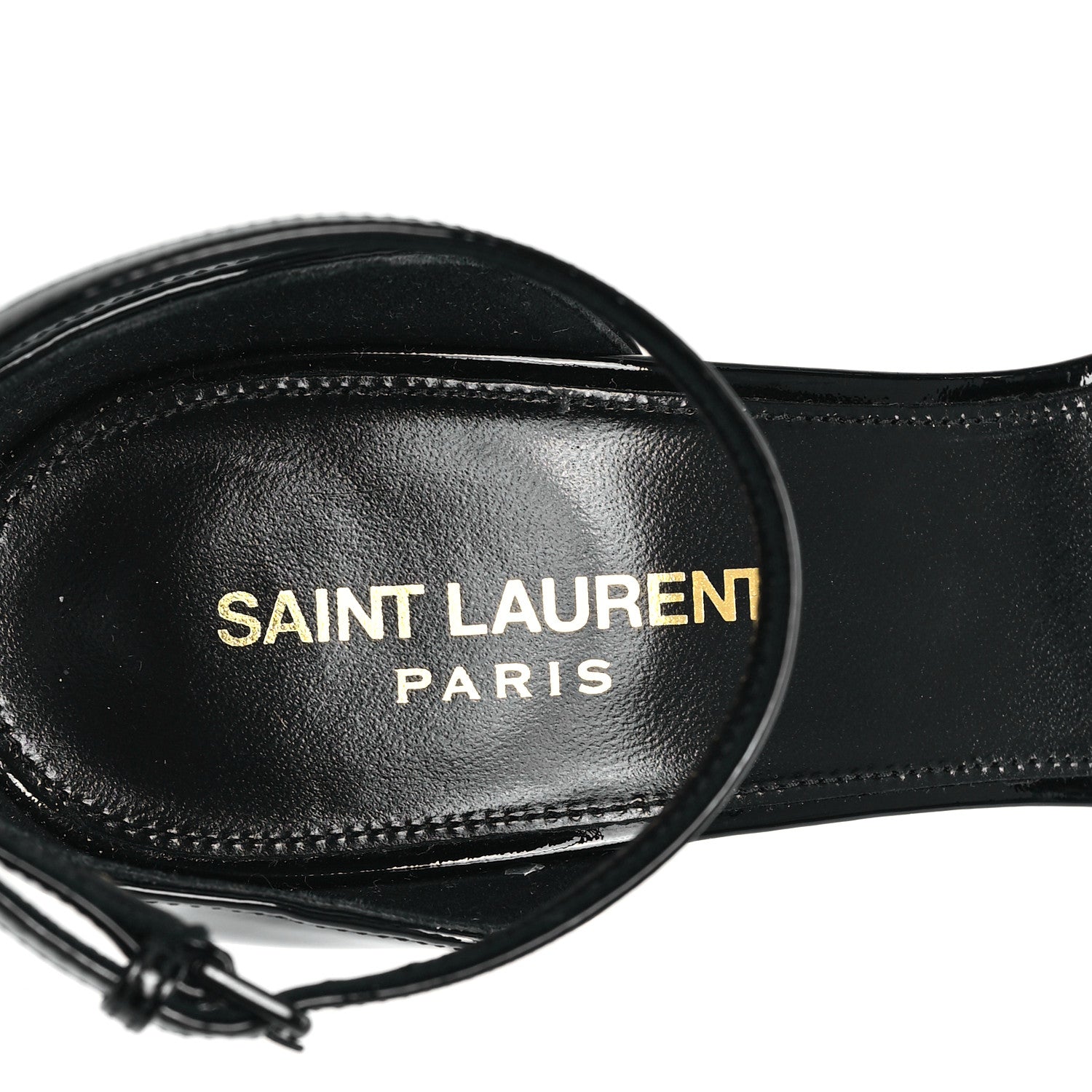 Saint Laurent Patent Calfskin Opyum 85 Sandals 38.5 Black 8 of 10