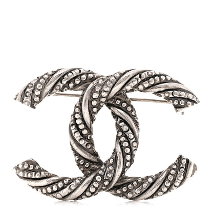 Chanel Ruthenium Twisted CC Brooch 1 of 4