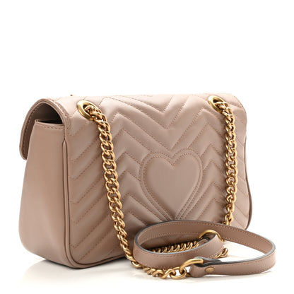 Gucci Calfskin Matelasse Small GG Marmont Shoulder Bag Porcelain Rose 3 of 10