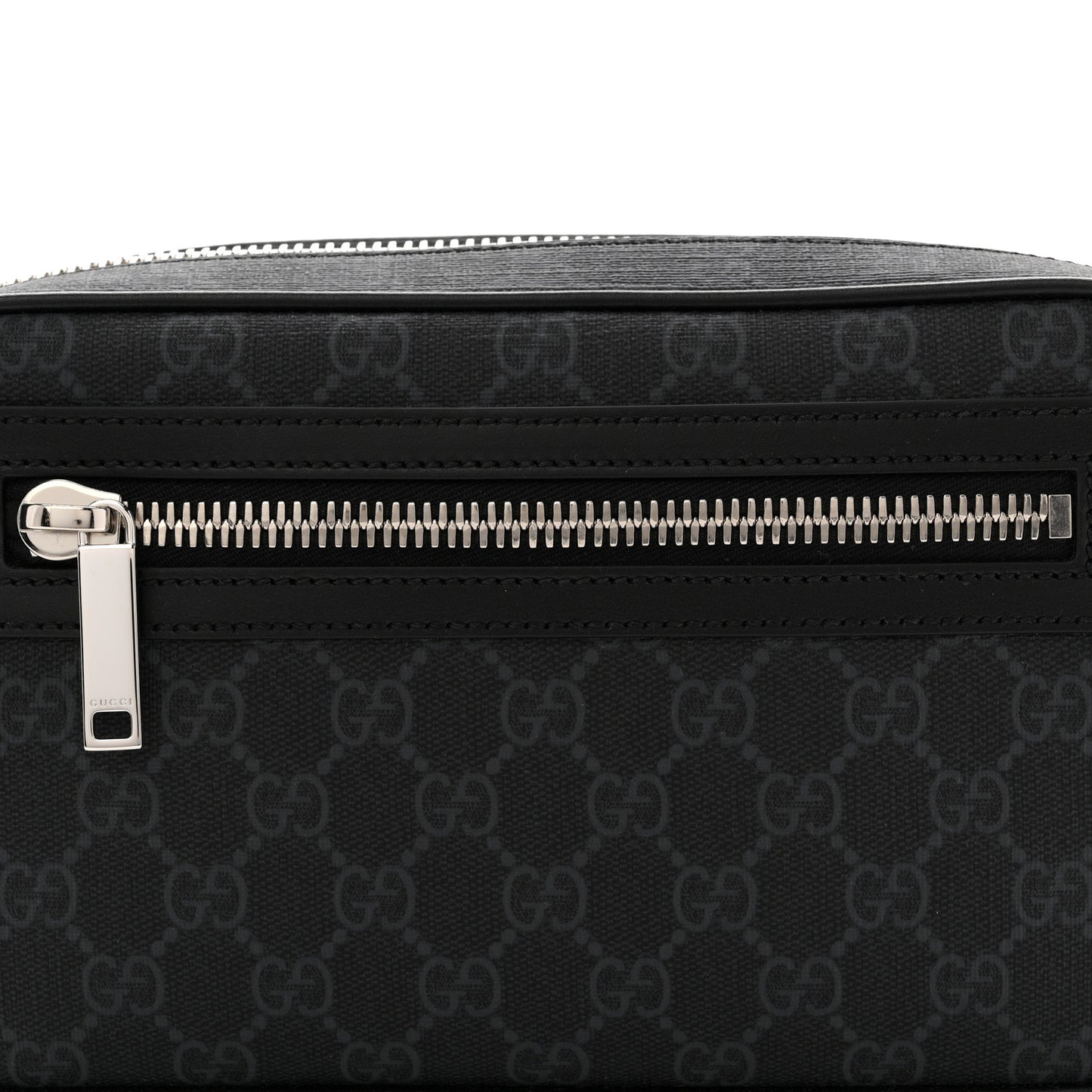 Soft GG Supreme Monogram Web Belt Bag Black Grey