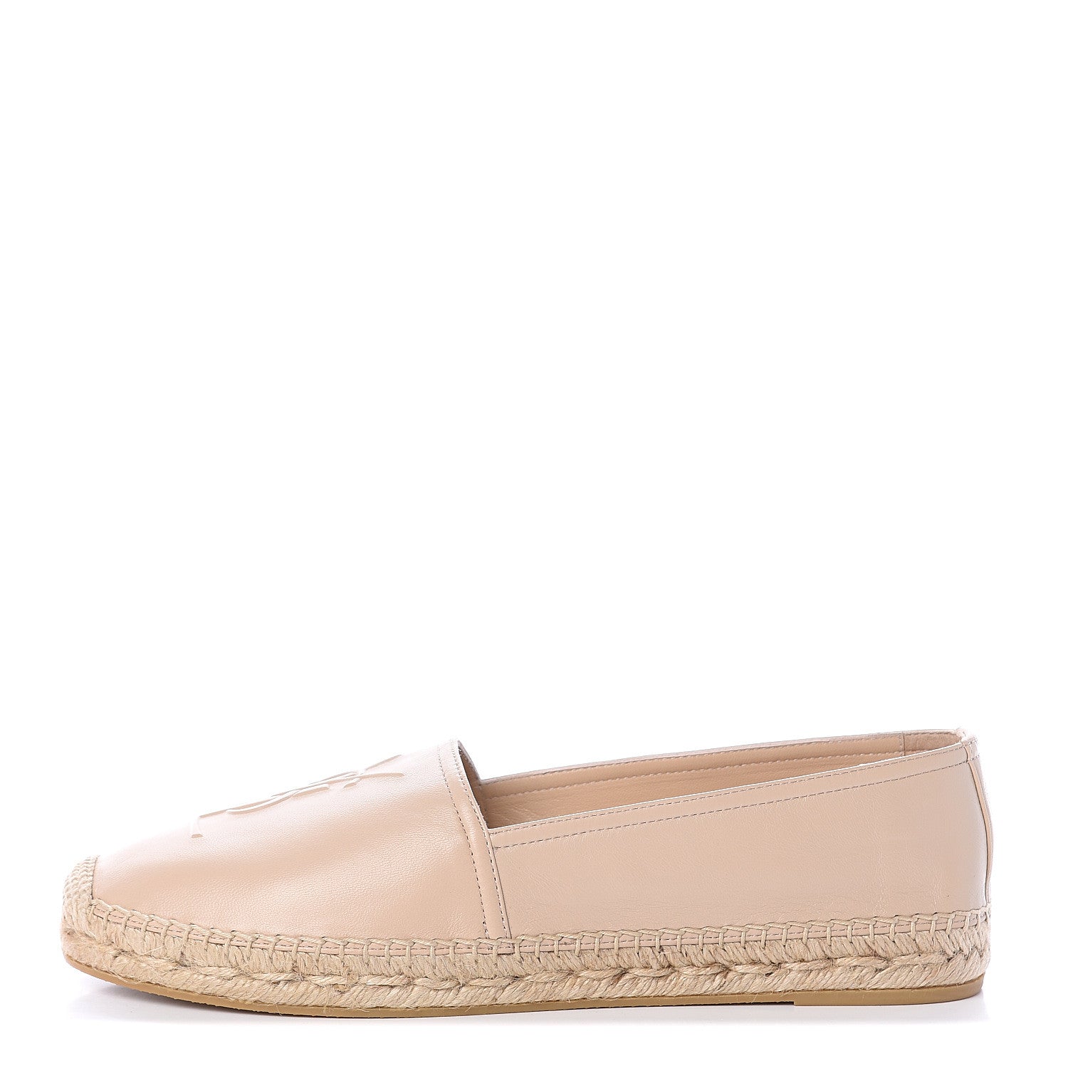 Saint Laurent Lambskin Monogram Espadrilles 40 Nude 1 of 7