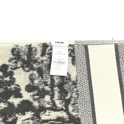 Christian Dior Cotton Toile De Jouy Reverse Towel Grey Ivory 4 of 4