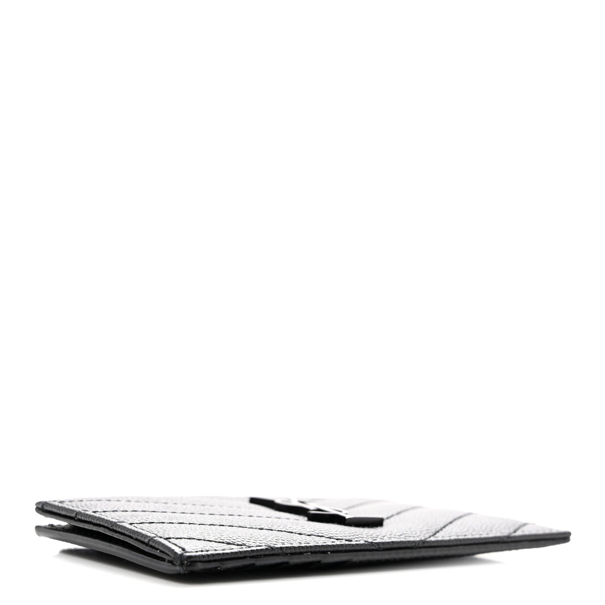Grain De Poudre Matelasse Chevron Monochrome Fragments Zippered Card Case Black