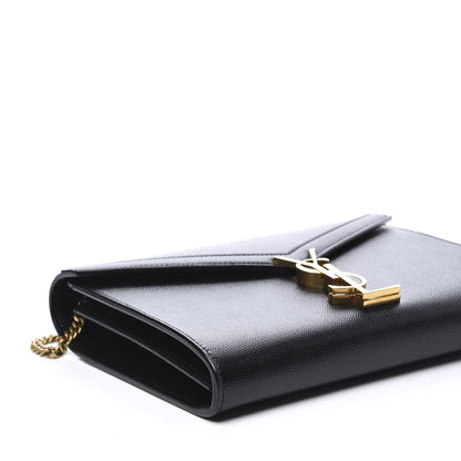 Saint Laurent Grain De Poudre Monogram Cassandra Chain Wallet Black Rouge Legion 7 of 12