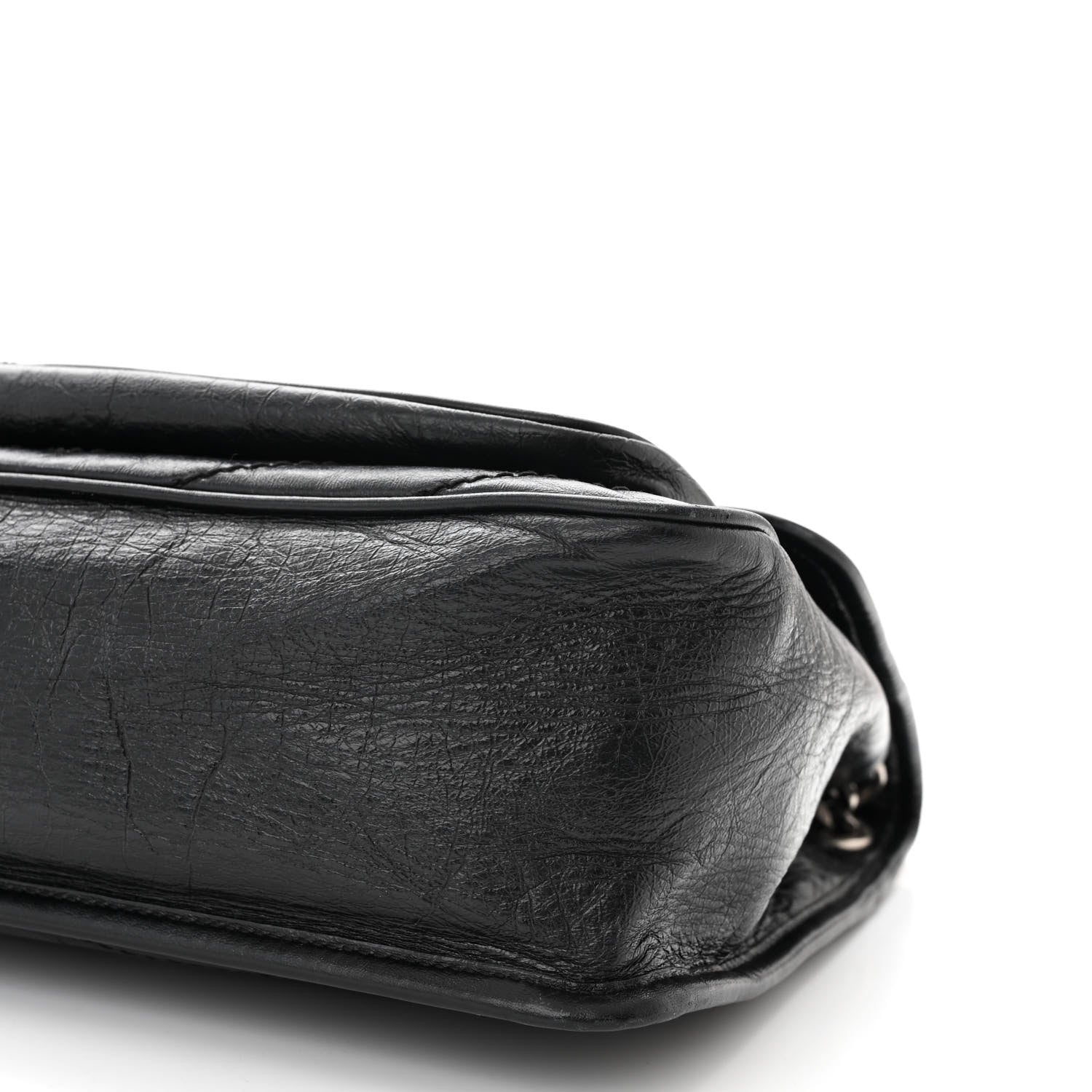 Saint Laurent Crinkled Calfskin Matelasse Monogram Medium Niki Chain Satchel Black 10 of 11
