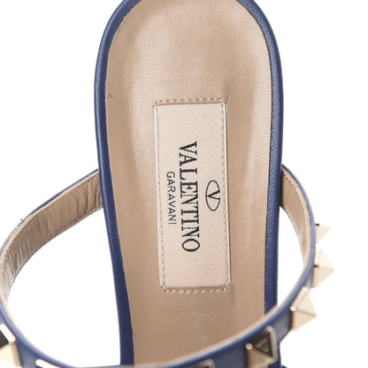 Valentino Garavani Calfskin Rockstud 60mm Caged Slide Sandals 36 Light Ocean 6 of 11