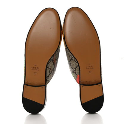 Gucci GG Supreme Monogram Tian Womens Princetown Slippers 37 Beige Ebony Multicolor 5 of 10