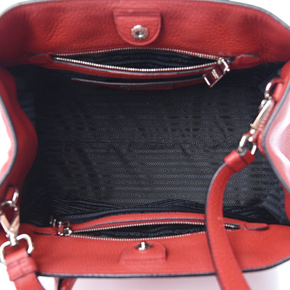 Prada Vitello Daino Shopping Tote Rosso 4 of 12