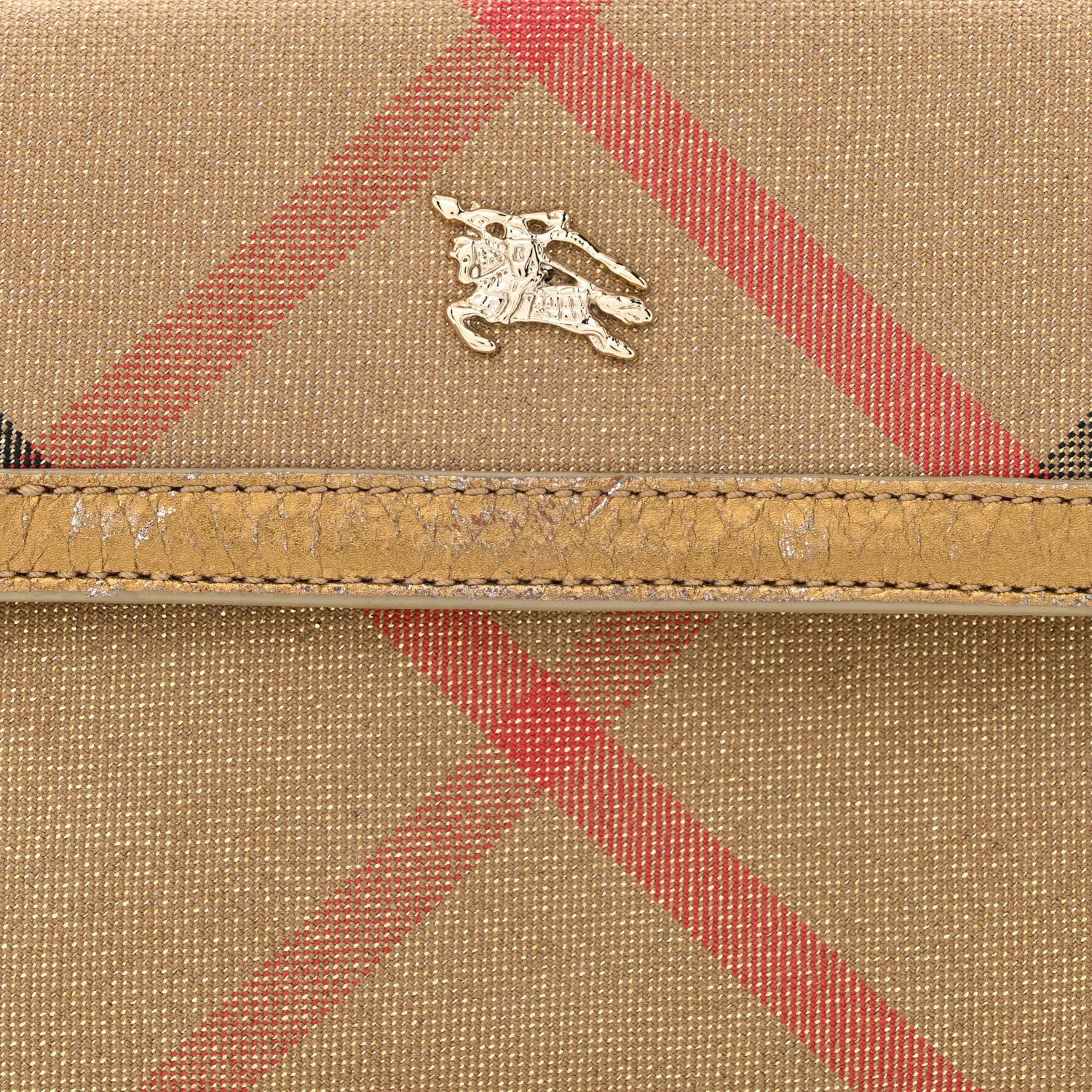 Burberry Metallic Calfskin Shoulder Bag Gold 9 of 12