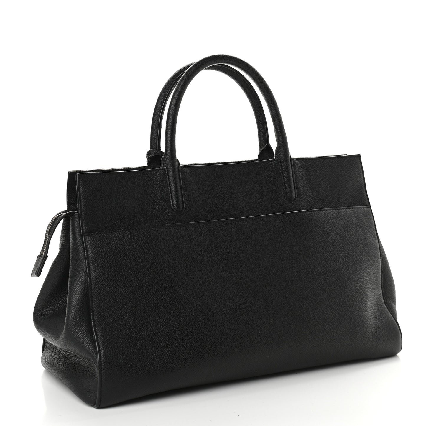 Grained Calfskin Medium Cabas Rive Gauche Black