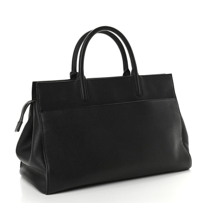 Saint Laurent Grained Calfskin Medium Cabas Rive Gauche Black 3 of 15