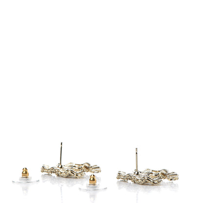 Chanel Crystal CC Earrings Gold 3 of 5