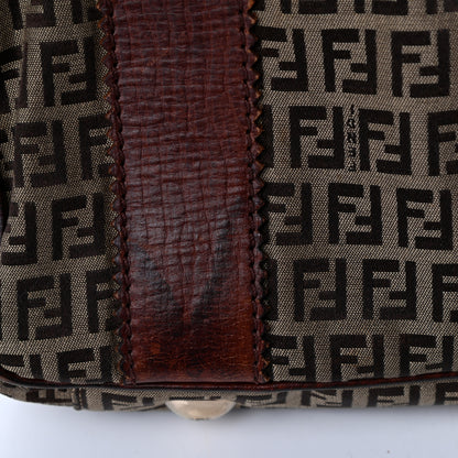 Fendi Zucchino Vitello Shopping Tote Mogano Panna Bruciato 9 of 14