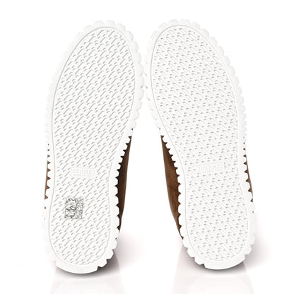 Hermes Woolskin Calfskin Womens Climb Sneakers 37 Brun Fume 5 of 7