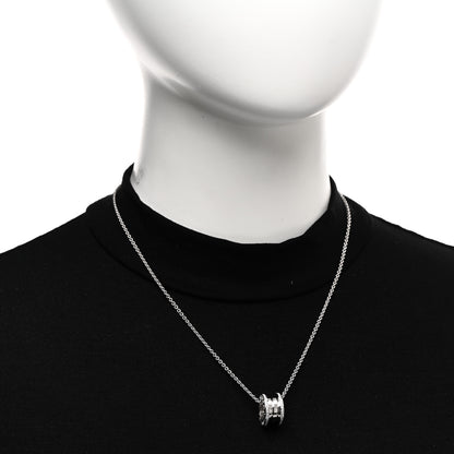Bulgari 18K White Gold Diamond B.Zero1 Pendant Necklace 2 of 4