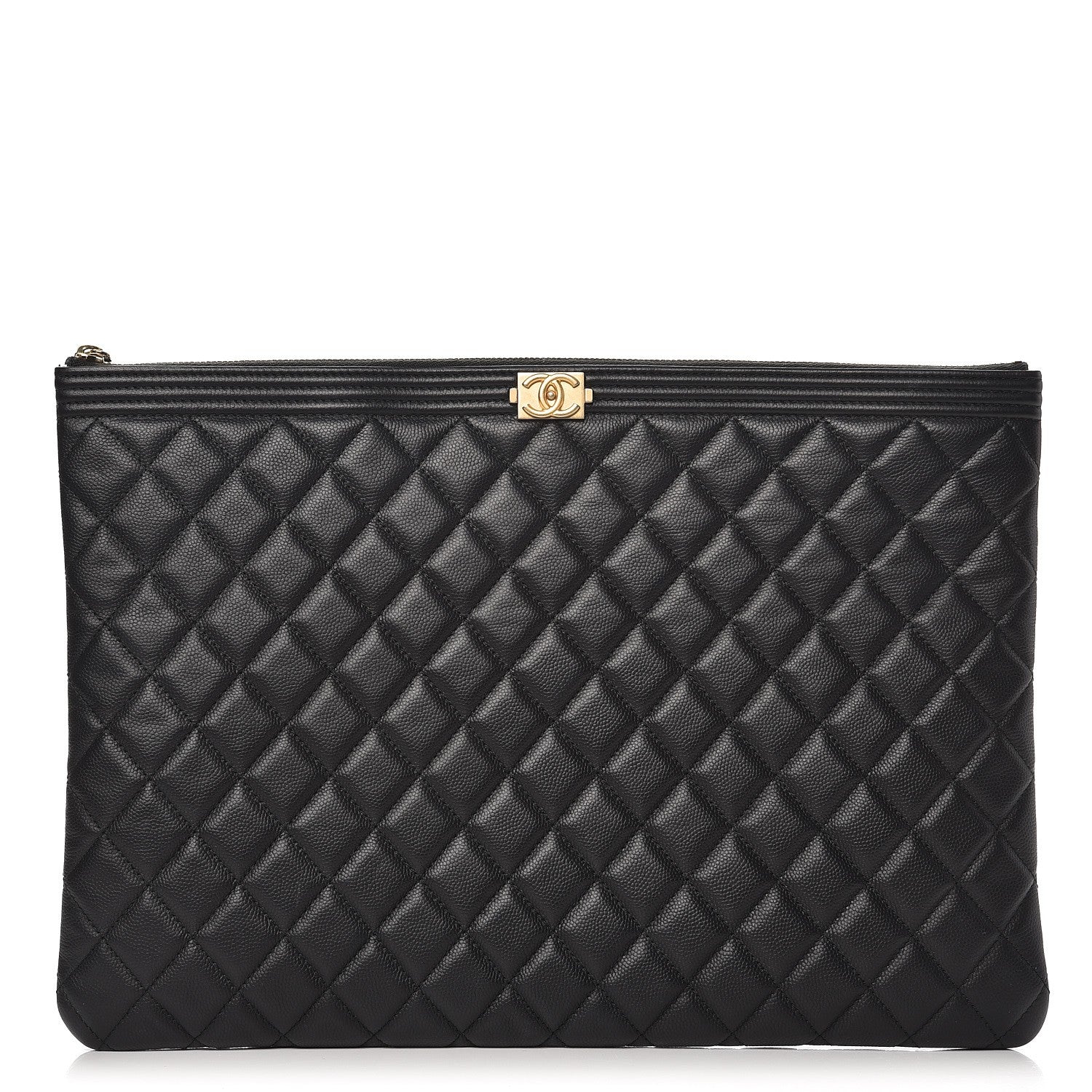 Chanel Caviar Quilted Large Boy Cosmetic Case Black 1 of 10