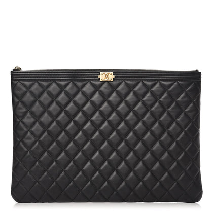 Chanel Caviar Quilted Large Boy Cosmetic Case Black 1 of 10