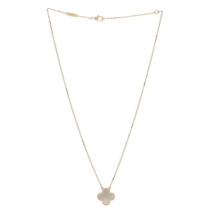 Van Cleef & Arpels 18K Yellow Gold Mother of Pearl Vintage Alhambra Pendant Necklace 3 of 5