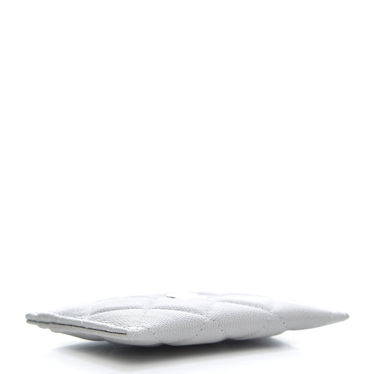 Caviar Quilted Card Holder Grey