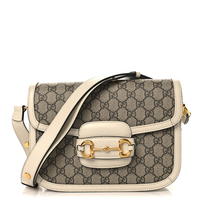 Gucci GG Supreme Monogram Horsebit 1955 Shoulder Bag Beige Mystic White 1 of 10