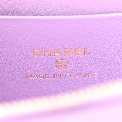 Chanel Lambskin Quilted Small Top Handle Vanity Case With Chain Light Purple 6 of 11
