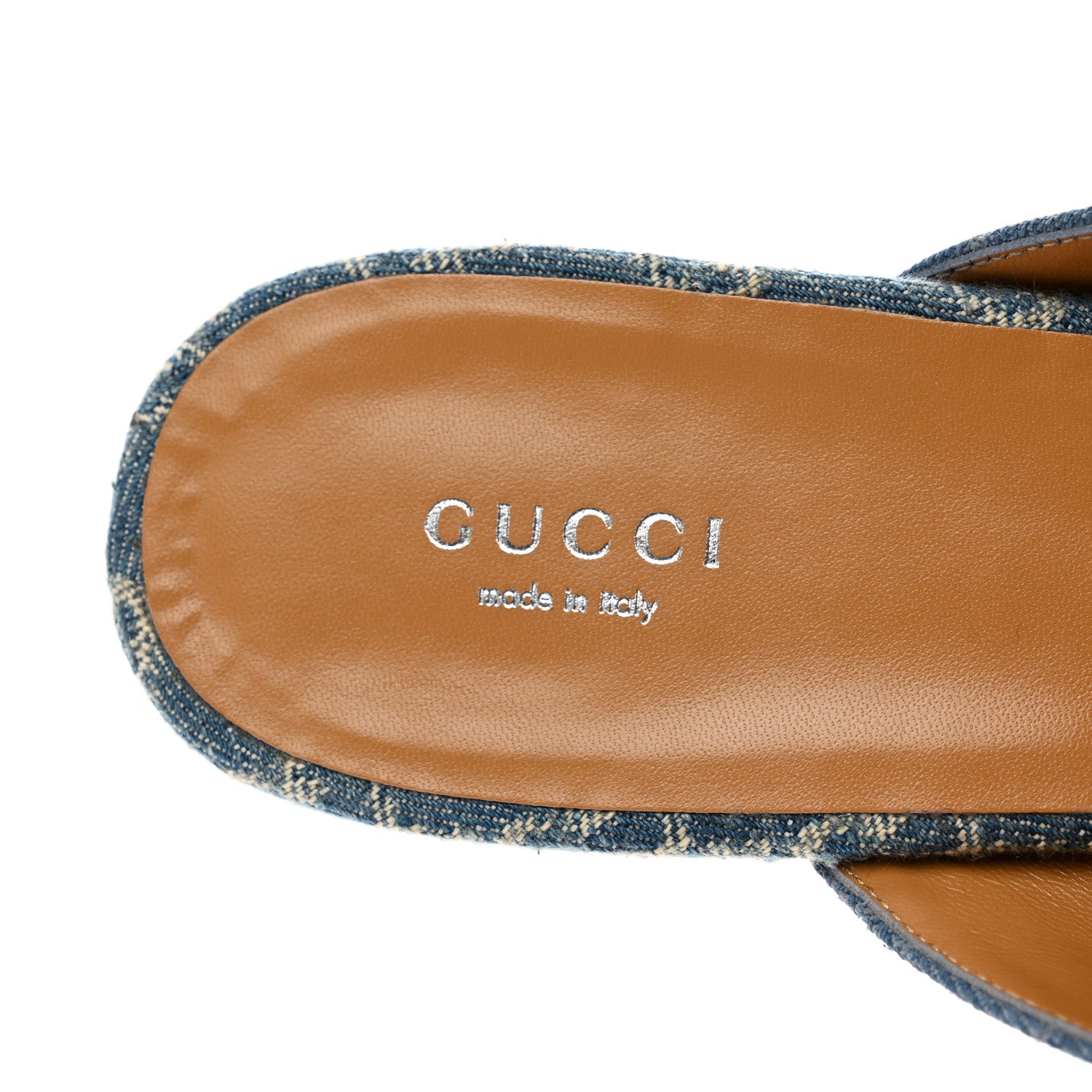 Gucci Denim GG Womens Princetown Slippers 40 Light Blue Ivory 7 of 8