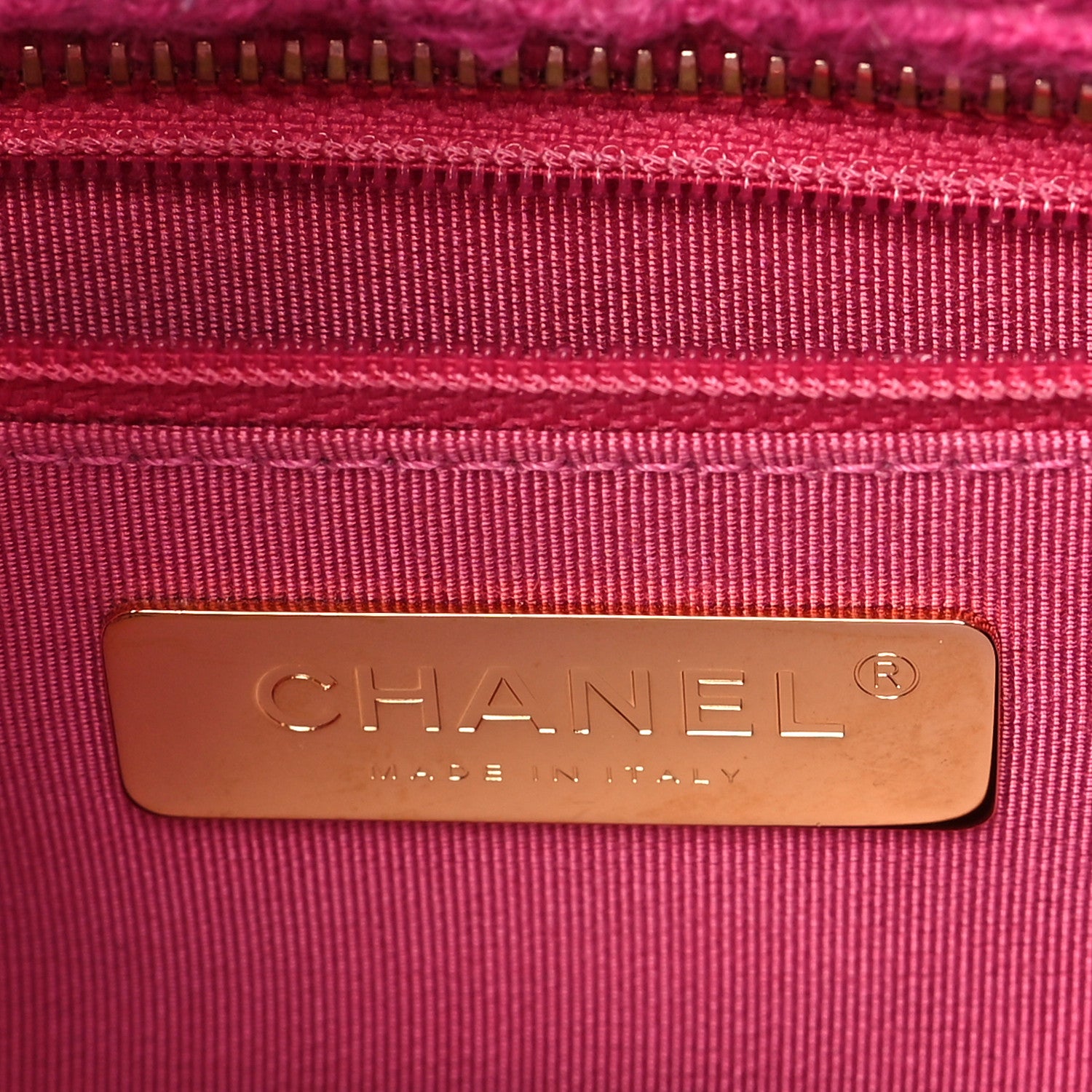 Chanel Wool Tweed Medium Zipped Shopping Tote Pink 6 of 9