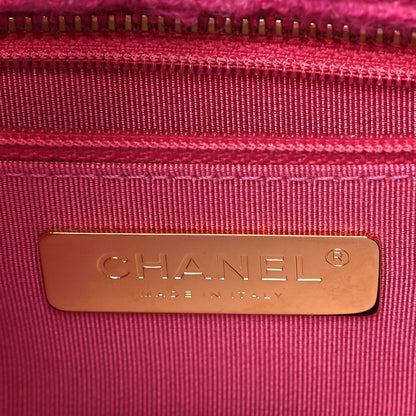 Chanel Wool Tweed Medium Zipped Shopping Tote Pink 6 of 9