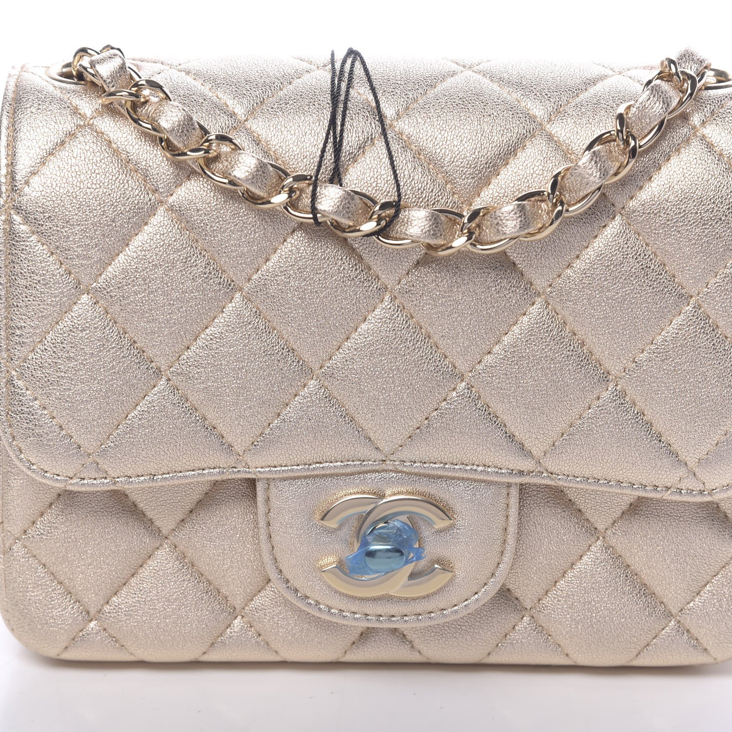 Chanel Metallic Lambskin Quilted Mini Square Flap Gold 8 of 11