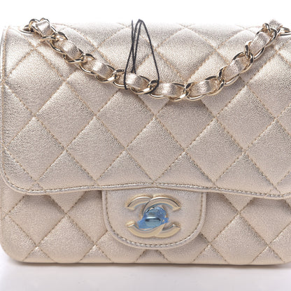 Chanel Metallic Lambskin Quilted Mini Square Flap Gold 8 of 11