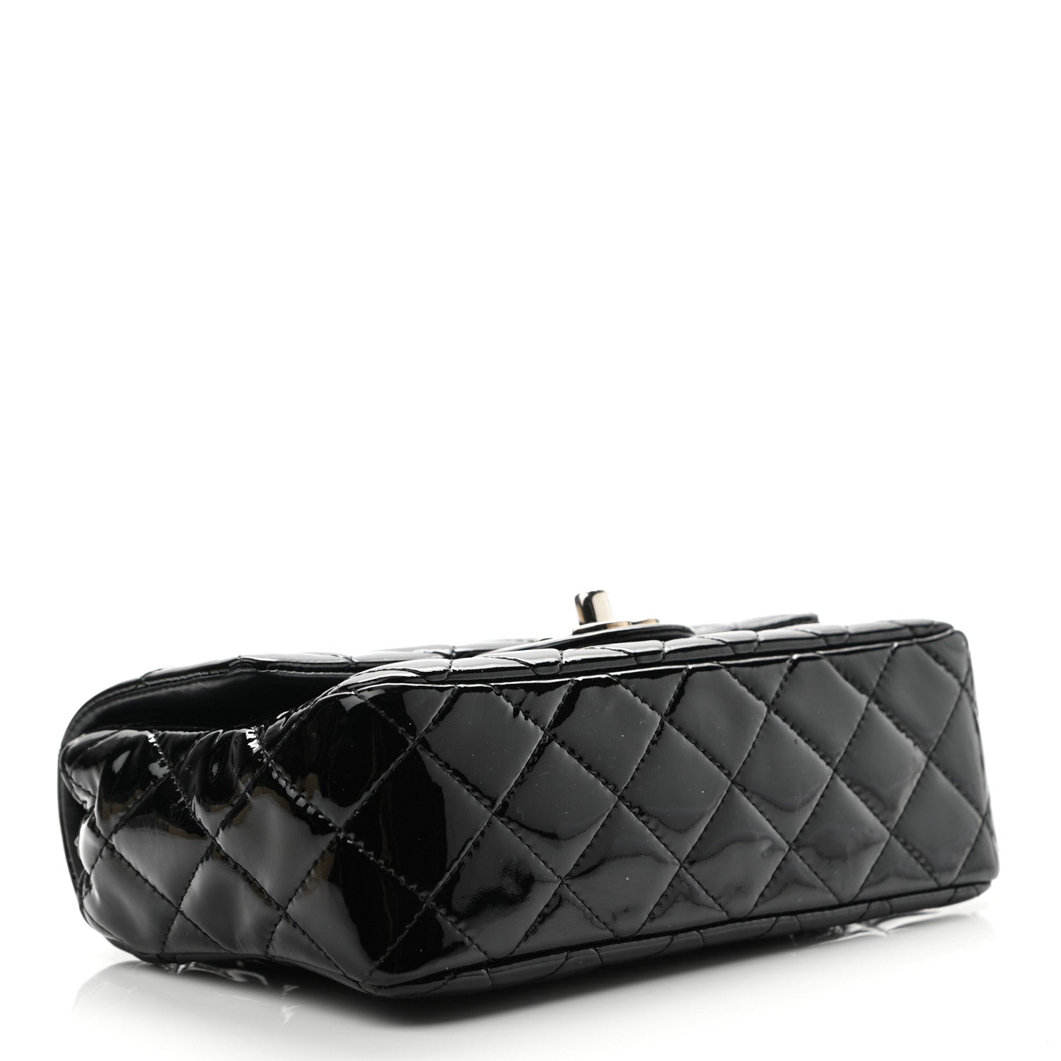 Chanel Patent Calfskin Quilted Mini Rectangular Flap Black 4 of 10