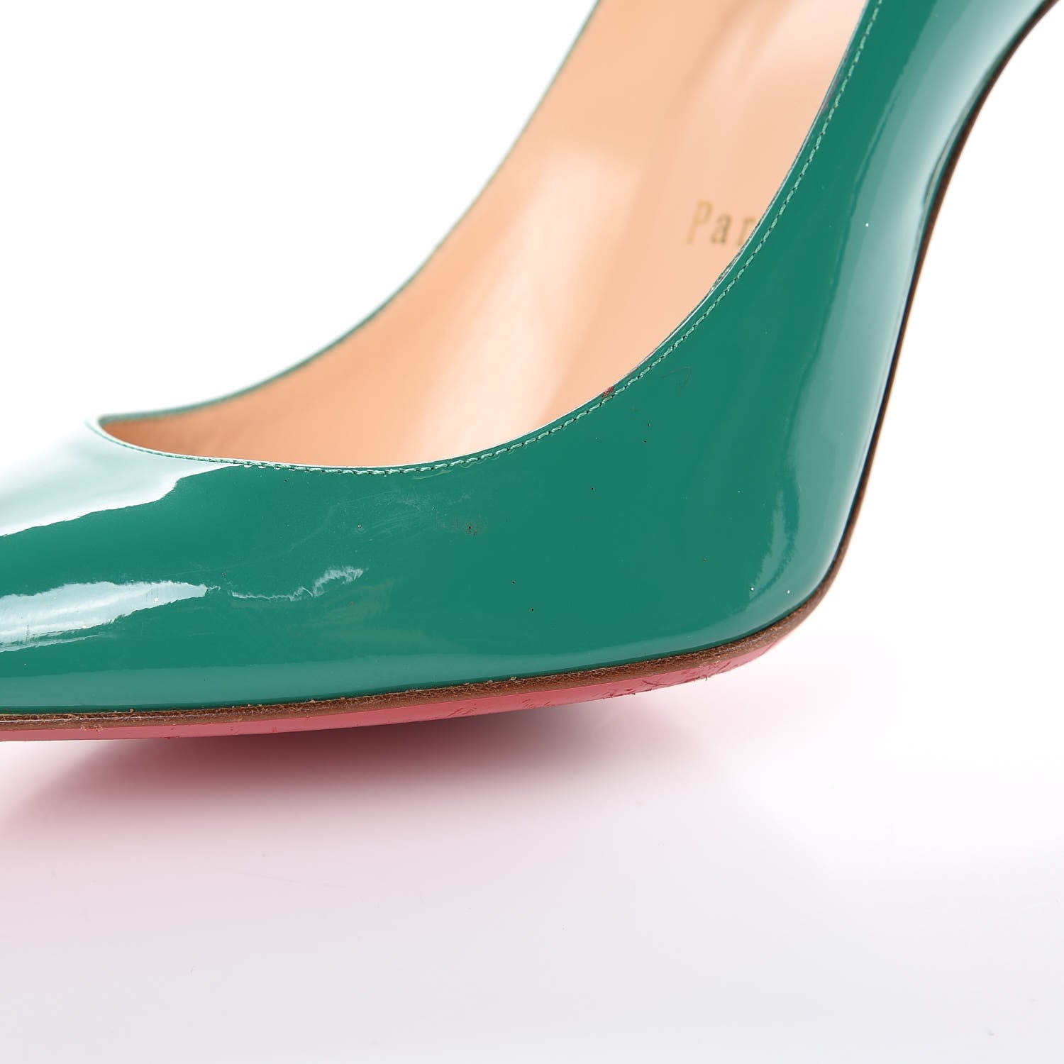 Christian Louboutin Patent Decollete 554 100 Pumps 35.5 Mint 10 of 12