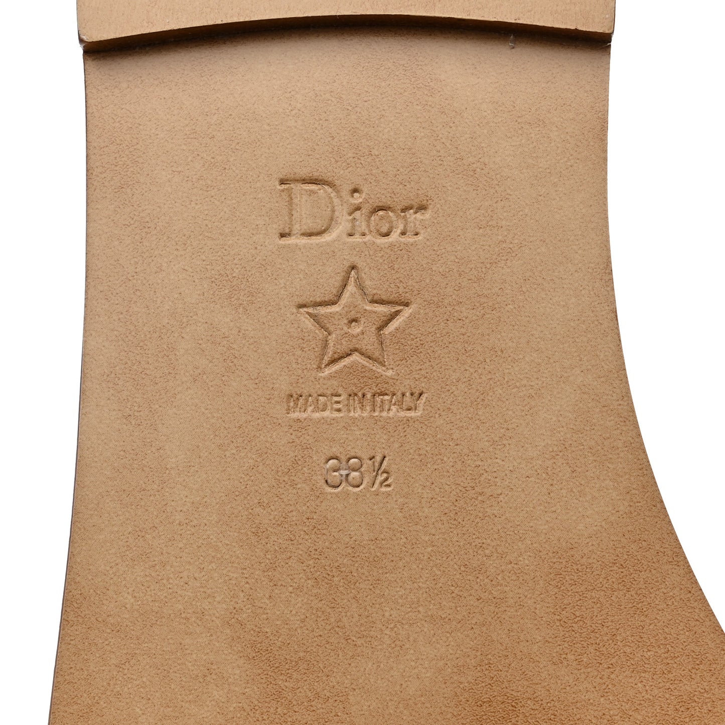 Calfskin Raffia Dioriviera D-Lane Flat Slide Sandals 38.5 Camel
