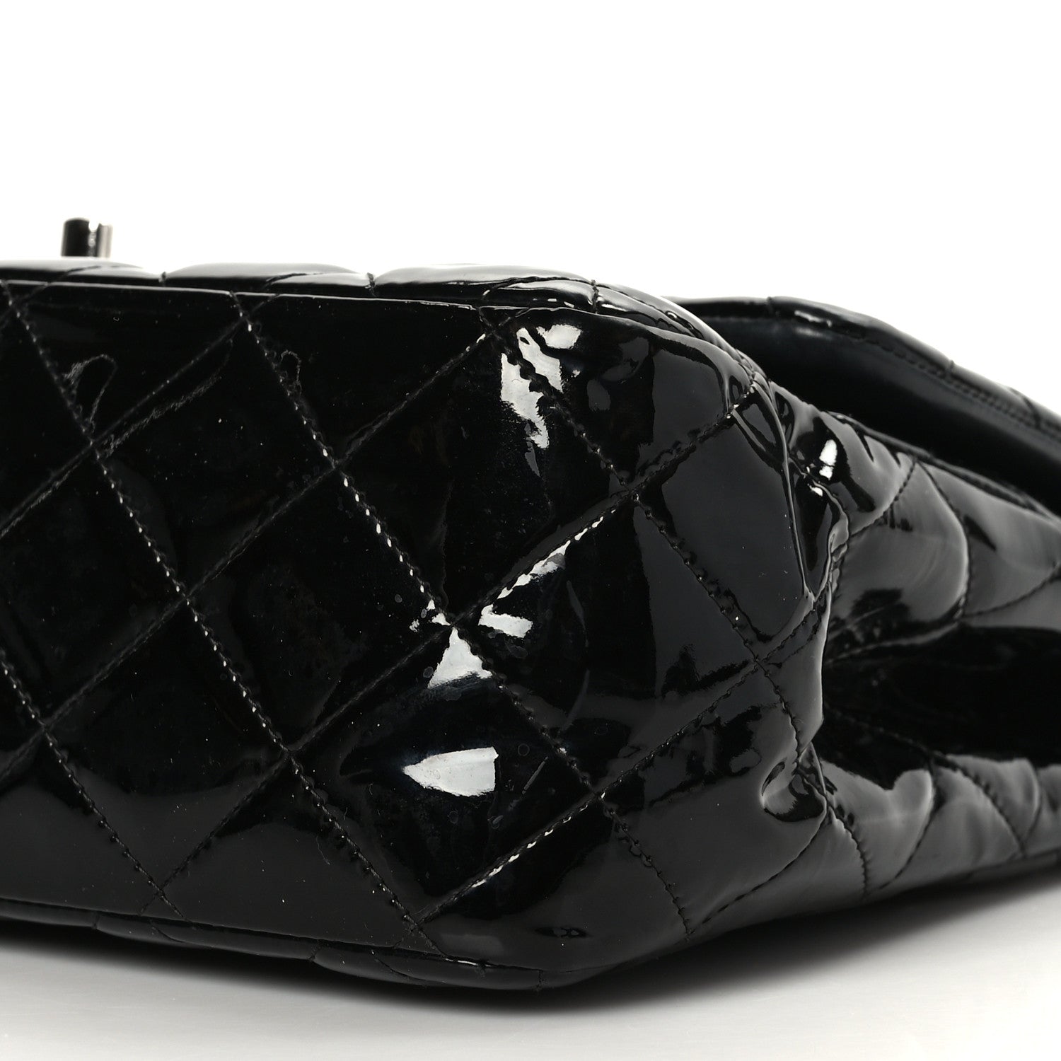 Chanel Patent Quilted Jumbo Double Flap Black 9 of 9