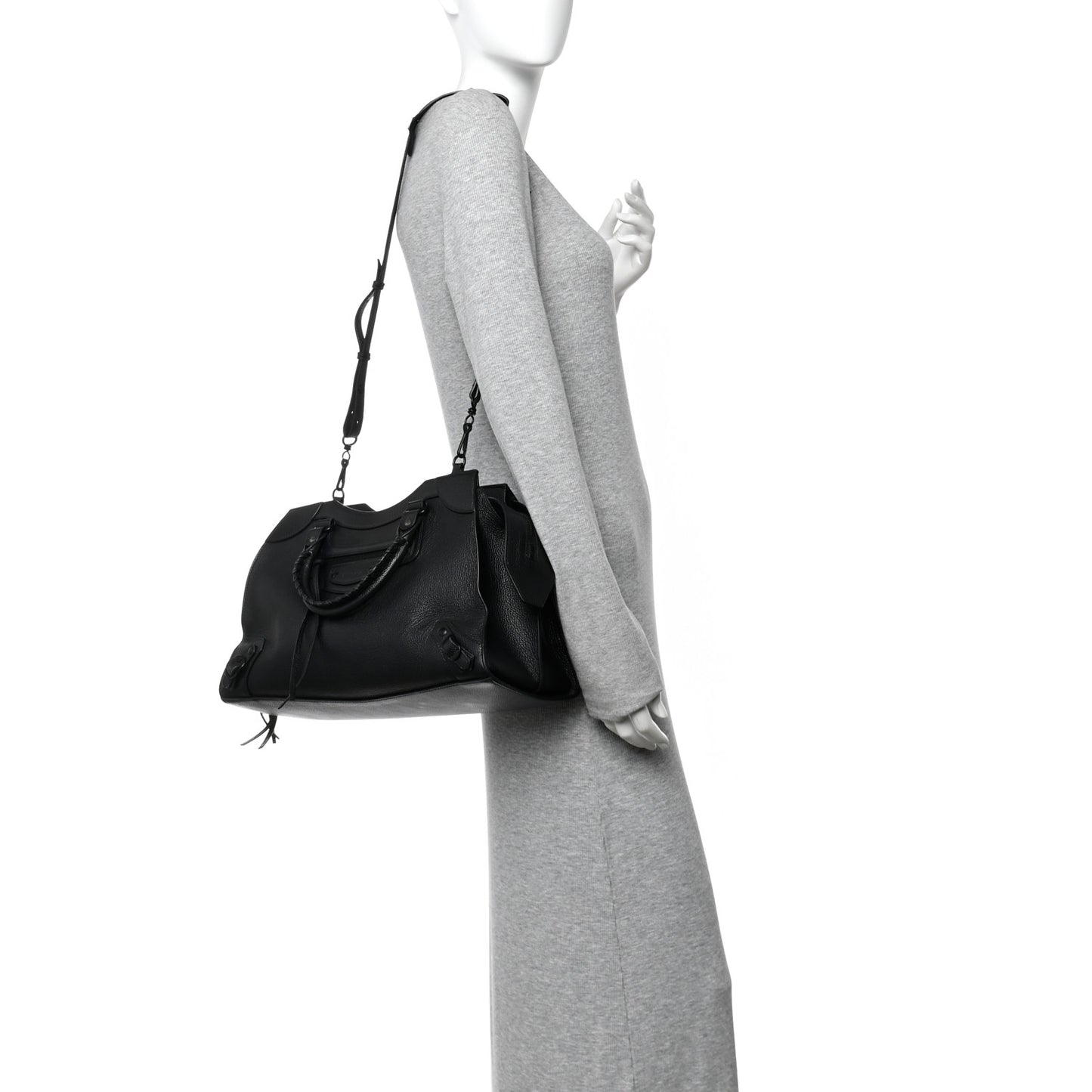 Grained Calfskin Neo Classic Black Hardware S City Black