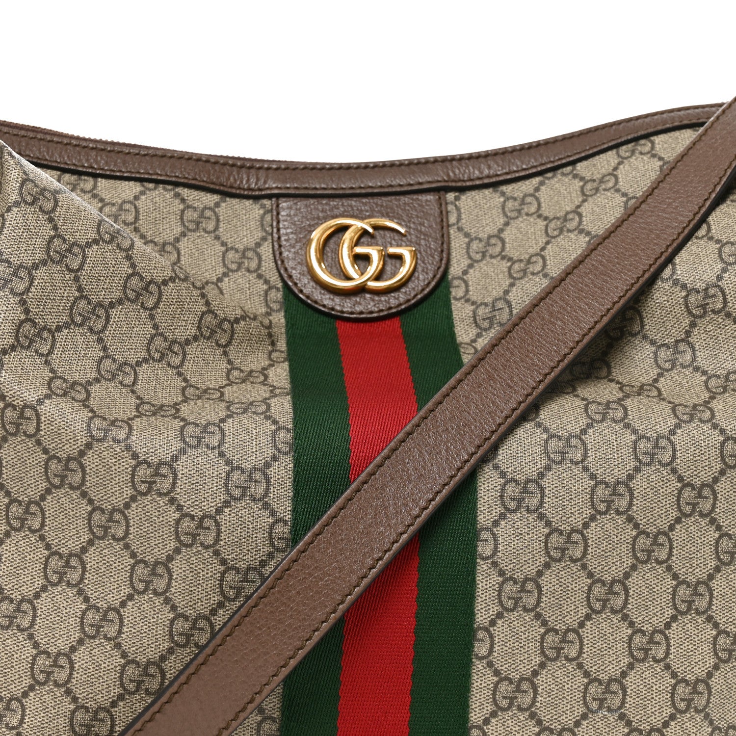 Gucci GG Supreme Monogram Web Ophidia Half Moon Hobo Brown 8 of 10
